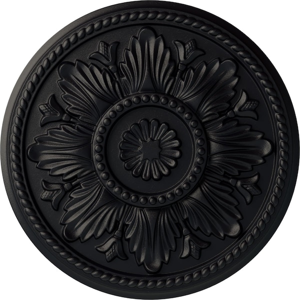 Ekena Millwork Edinburgh Ceiling Medallion (Fits Canopies up to 5 1/4"), Hand-Painted Steel Gray, 18"OD x 1 3/4"P CM18EDSGS - main